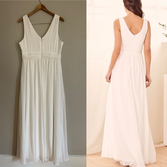 Thoughts of Hue White Surplice Maxi Dress NWOT - Picture 3 of 7